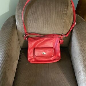 Red leather purse